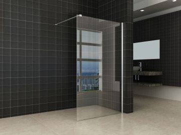 Vaste douchewand Luna 120x200cm Helder Glas Chroom