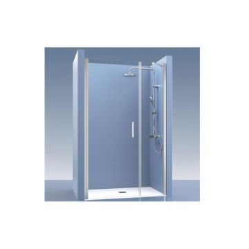 Draaideur 45cm met vast deel 39,5cm Padel - 6mm - Helder Glas Chroom 