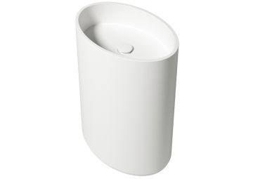 Vrijstaand Solid Surface wastafel Elipse 60x42x85cm (lxdxh) - zonder kraangat