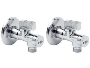Luxe hoekstopkraan 1/2"x3/8"  met filter chroom 2 stuks