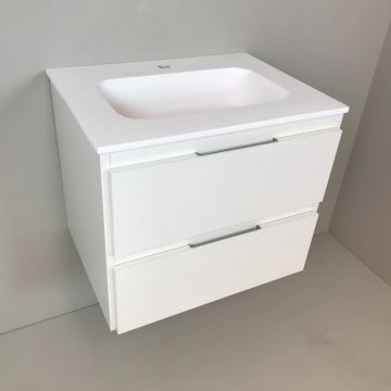 Badmeubel Blanco 60cm wit met Solid Surface wastafel