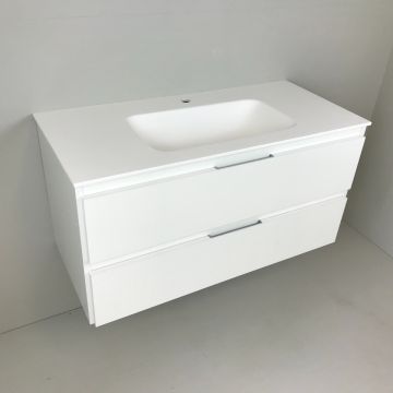 Badmeubel Blanco 100cm wit met Solid Surface wastafel