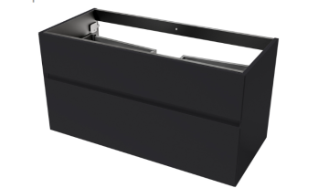 Onderkast Hidra 80x45x55cm (bxdxh) mat zwart Ral 9005 met 2 Softclose lades