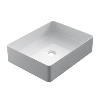 Keramische rechthoekige opbouw waskom Recto 47x37cm wit