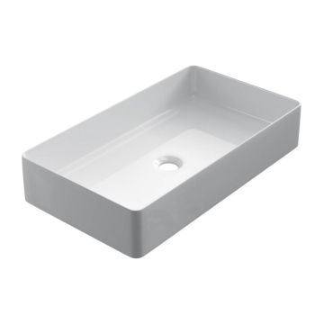 Keramische rechthoekige opbouw waskom Recto 60x34cm wit
