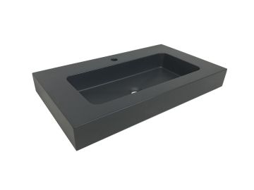 Composiet wastafel met verhoogde rand op maat Solid tot 46cm diep