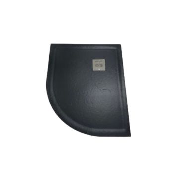 Composiet Douchebak Kwartrond met Rand Stone Eco 80x100cm Leisteen Antraciet RAL7024