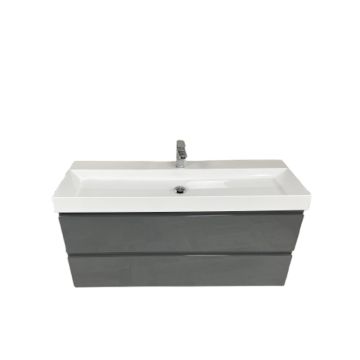 Badmeubel Coral 125cm antraciet Glans met Polystone wastafel