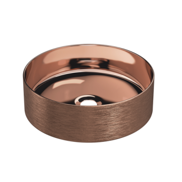 Keramische ronde opbouw waskom Cylindrico ø36cm koper kleurig
