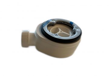 Plat douchebak sifon inbouwhoogte 55mm met zeefje voor gatmaat 90mm