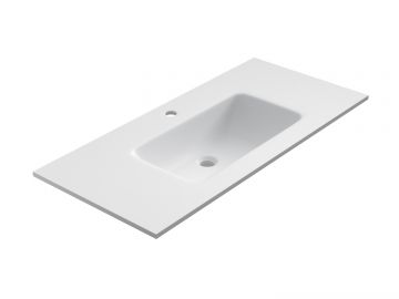 Solid Surface wastafel Florence 81x46cm wit mat