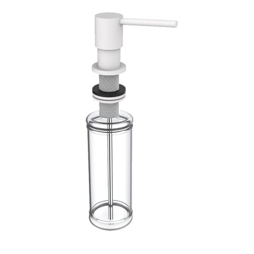 Inbouw zeepdispenser Lux wit voor bladmontage