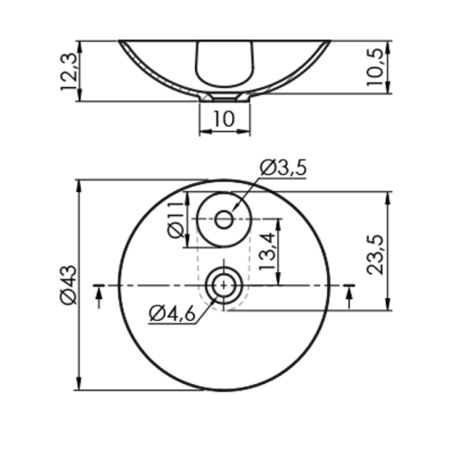 Waskom opbouw Bowl composiet ø41cm wit mat