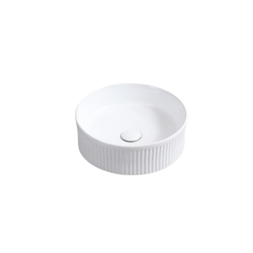 Keramische ronde opbouw waskom Corinto Ø37,5cm wit