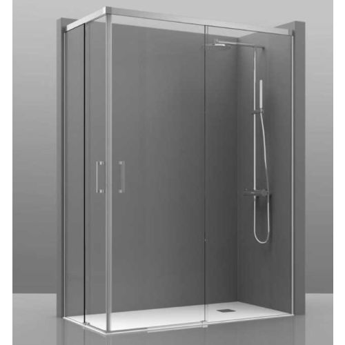 4-teiliger Duschwand Eckeinstieg mit Schiebetüren Cosmo 6mm