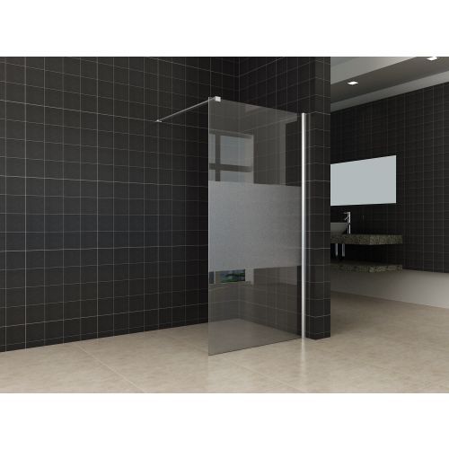 Vaste douchewand Luna 110x200cm Matte Band Chroom