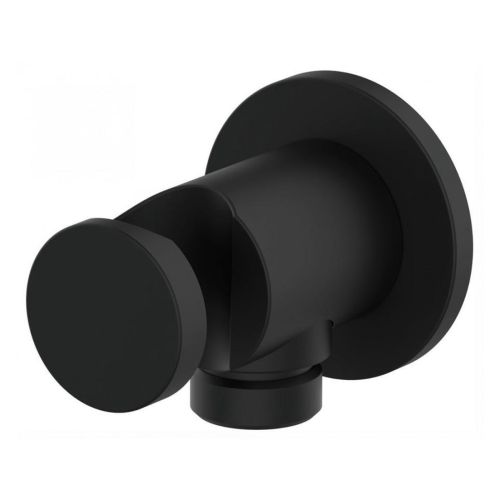 Handdouchehouder Nero metaal rond mat zwart met water aansluiting ½"