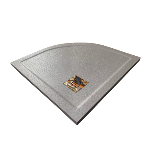 DOUCHEBAK COMPOSIET KWARTROND MET RAND STONE ECO 85X85CM HONINGGRAAT BETONGRIJS RAL7004
