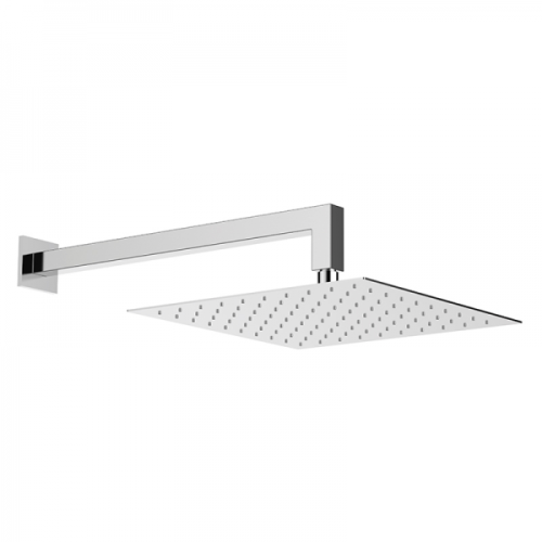 Hoofddouche 20x20cm gepolijst RVS inclusief muurarm