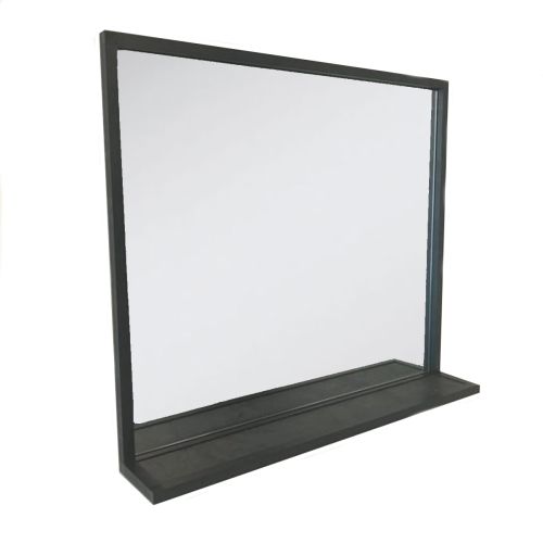Badkamerspiegel Eternal met planchet, mat zwart 120x70x13cm
