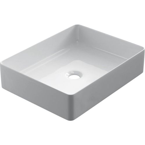 Keramische rechthoekige opbouw waskom Recto 47x37cm wit