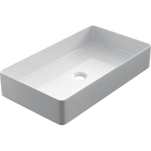 Keramische rechthoekige opbouw waskom Recto 60x34cm wit