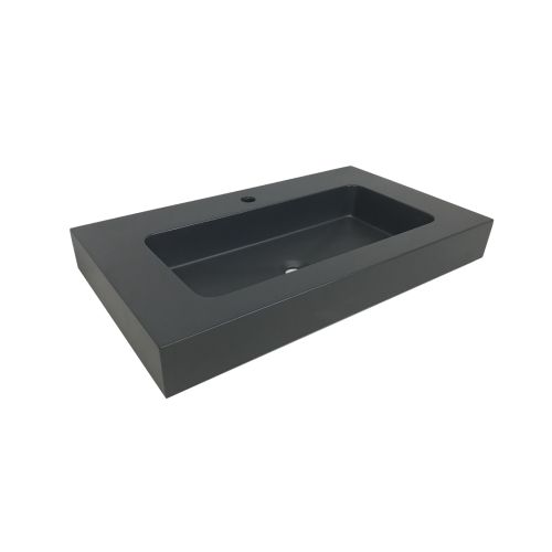 Composiet wastafel met verhoogde rand op maat Solid tot 46cm diep