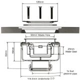 Duschwannensiphon mit vertikalem Anschluss 40 mm oder 50 mm - Bohrungsdurchmesser 90 mm