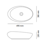 Keramische ovale opbouw waskom Life 49x30cm wit