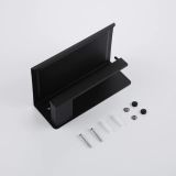 Toiletrolhouder Cuadro mat zwart met planchet voor smartphone