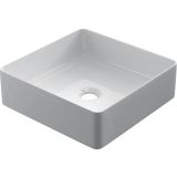 Keramische vierkante opbouw waskom Cuadro 36x36cm wit
