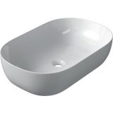 Keramische rechthoekige opbouw waskom Oval 60x40cm wit