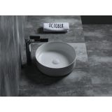 Keramische ronde opbouw waskom Cylindrico ø35cm wit