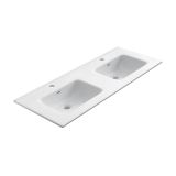 Keramische dubbele wastafel Milan 141x46cm wit
