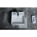 Keramische rechthoekige opbouw waskom Square 41,5x41,5cm wit met kraangat