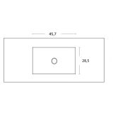 Composiet wastafel op maat Solid met enkele waskom tot 60cm diep