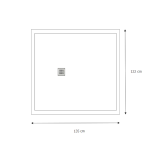 DOUCHEBAK COMPOSIET MET RAND STONE ECO 122X135 EGAAL ANTRACIET RAL7024