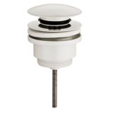 Ruimtebesparend sifon voor wastafel inclusief luxe click waste afvoerplug Clic-Clac 1¼" mat wit