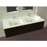 Solid Surface dubbele wastafel op maat - Celine - tot 51cm diep