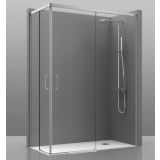 4-teiliger Duschwand Eckeinstieg mit Schiebetüren Cosmo 6mm