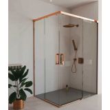 4-teiliger Duschwand Eckeinstieg mit Schiebetüren Cosmo 6mm