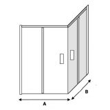 4-teiliger Duschwand Eckeinstieg mit Schiebetüren Cosmo 6mm