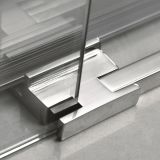 Schuifdeur 65cm met vast deel 55cm Cosmo - 6 mm - Helder Glas Chroom