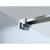 Vaste douchewand Luna 80x200cm Transparantglas Chroom