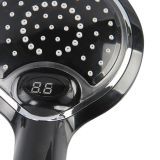 LED handdouche zwart-chroom met digitale temperatuur aanduiding