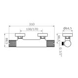 Thermostatisch Duscharmatur Aura Chrom