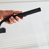 Handdouche set Nero Cuadro mat zwart inclusief houder met waterinlaat en slang 150cm 