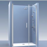 Draaideur 45cm met vast deel 39,5cm Padel - 6mm - Helder Glas Chroom 