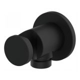 Handdouchehouder Nero metaal rond mat zwart met water aansluiting ½"