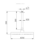 Hoofddouche ø20cm chroom inclusief plafondaansluiting